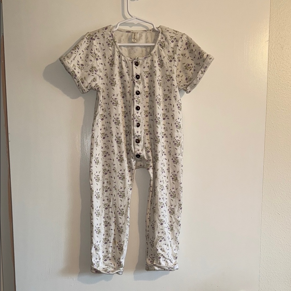 Girl Floral Button-Up One Piece